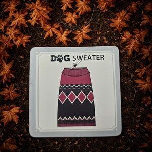 Red and Black Argyle Dog Sweater - Large